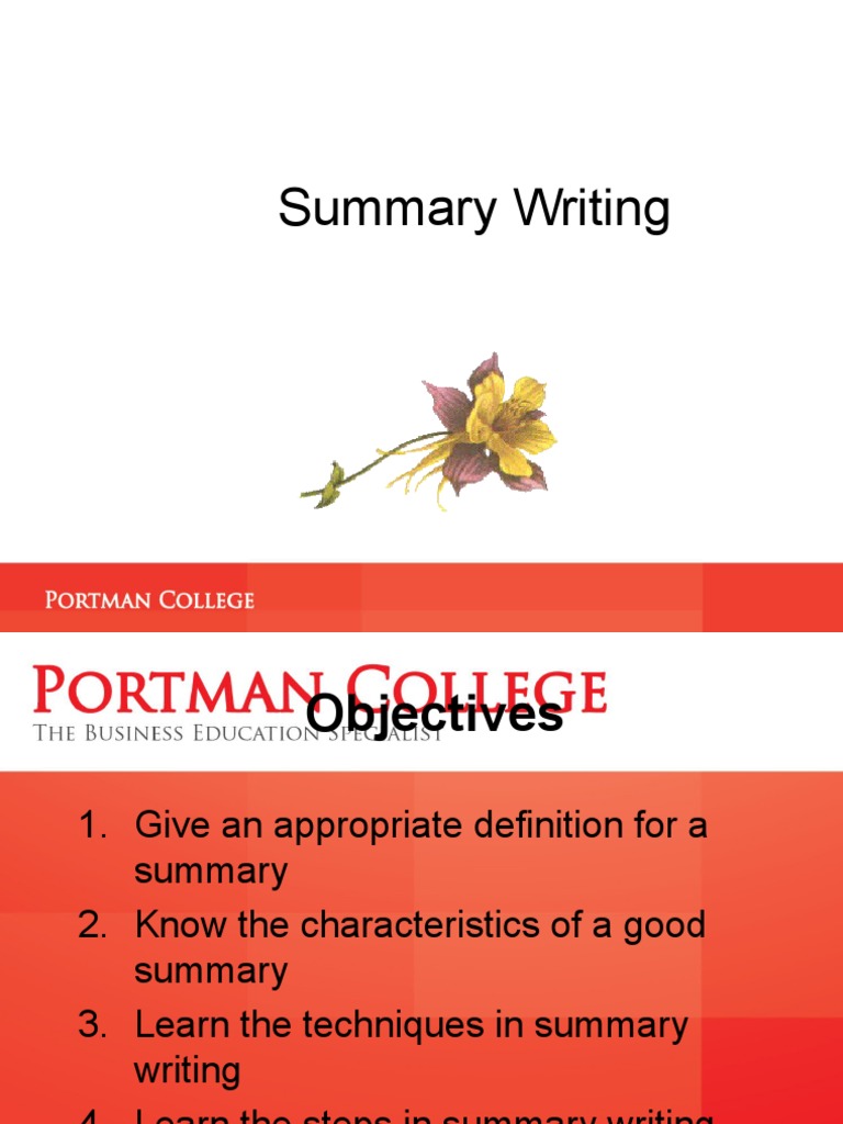 Summary Writing | PDF | Sentence (Linguistics) | Cognitive Science