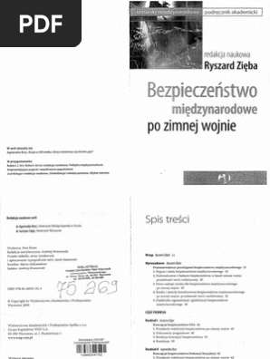R Zieba Bezpieczenstwo Miedzynarodowe Po Zimnej Wojnie