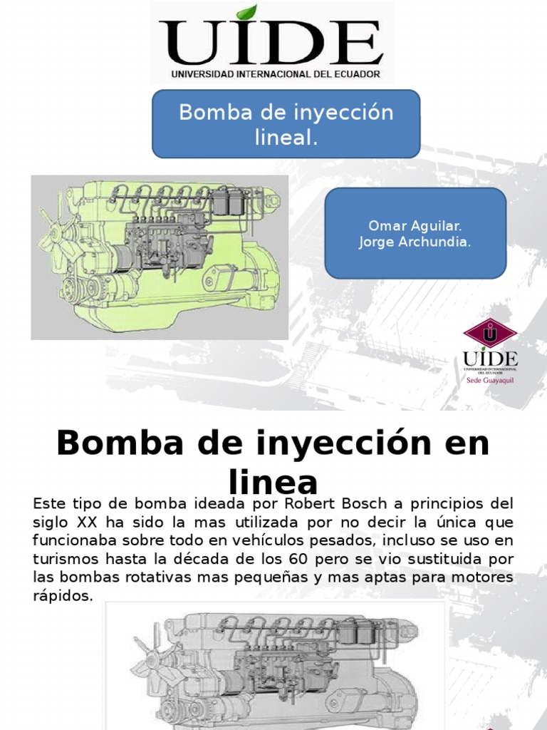 Bomba de inyeccion lineal | Bomba | Pistón