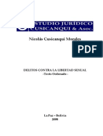 Delitos sexuales bolivianos: Texto ordenado sobre la evolución legislativa