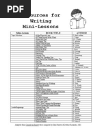 Download List of Book Titles to Use With Writers Workshop Mini Lessons by suepike SN27607184 doc pdf