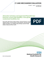 Alexander Technique and Supervised Physiotherapy Exercises in Back Pain (ASPEN) : A Four-Group Randomised Feasibility Trial