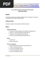 Accountability Student Verification (ASV) System: Information Sheet