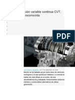 La Transmisión Variable Continua CVT