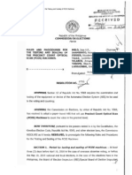 Comelec Resolution 8795 - COMELEC RULES AND PROCEDURES FOR THE TESTING AND SEALING OF THE PRECINCT COUNT OPTICAL SCAN (PCOS) MACHINES