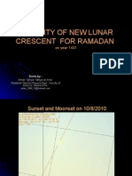 VISIBILITY OF NEW LUNAR CRESCENT FOR RAMADAN On Year 1431 by Amar Alansi