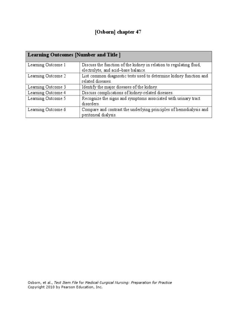 (Osborn) Chapter 47: Osborn, Et Al., Test Item File For Medical ...