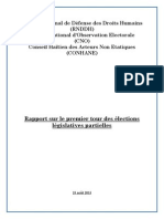 Election 9 Aout 2018 - Rapport Complet Sur Le Premier Tour Des Élections Législatives Partielles RNDDH, CNO, CONHANE