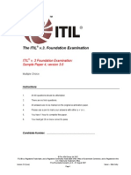 Sample Exam ITIL Foundation v3 SP4