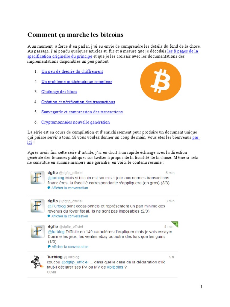 Comprendre le Fonctionnement du Bitcoin | PDF | Bitcoin | Informatique