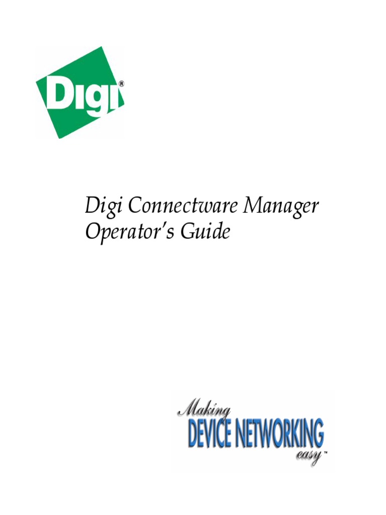 Digi Connectware Manager | PDF | Port (Computer Networking) | Computer Network