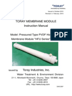 Toray Membrane Module Instruction Manual: Model: Pressured Type PVDF Hollow Fiber Membrane Module "HFU Series"