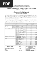 Homework No. 1 (10 Points) : CES-5325 / CGN-4930 Design of Highway Bridges - Spring Term 2005