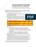 Procedimiento para Depuración de Materiales Obsoletos y de Baja Rotación en Almacenes