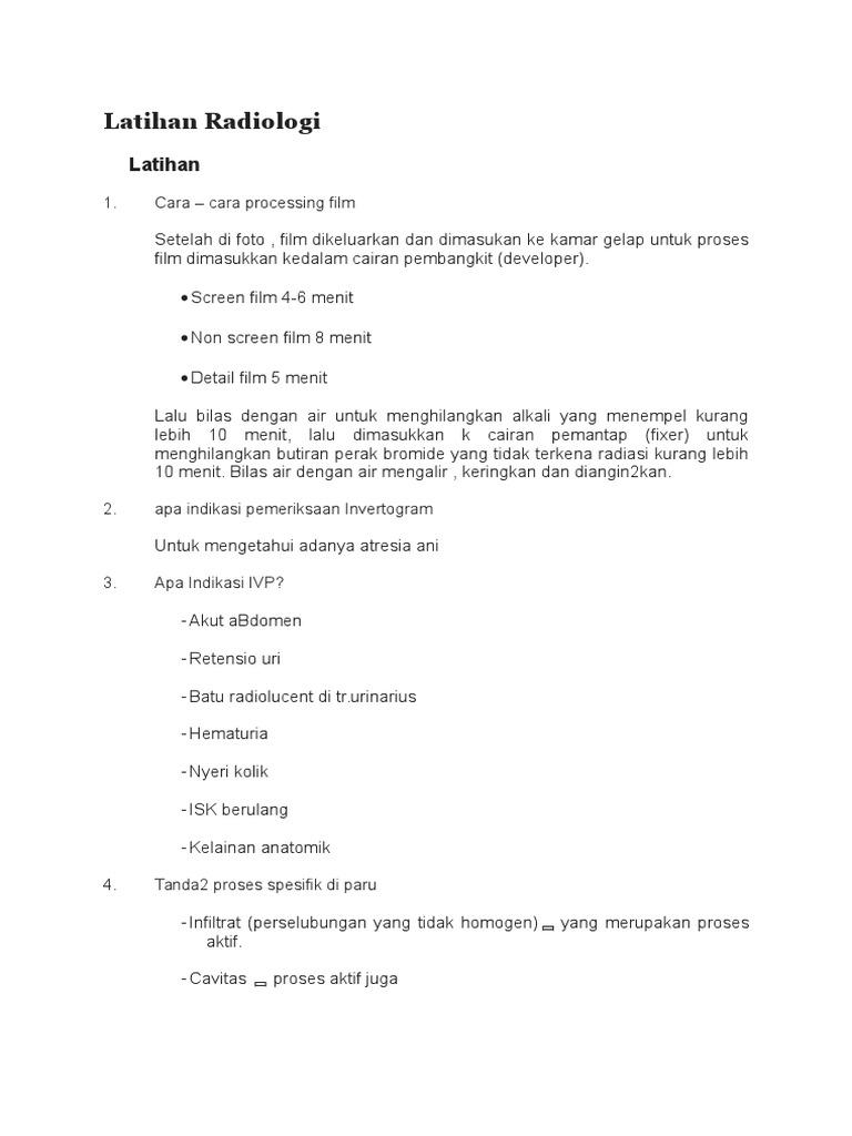 Catatan Radiologi | PDF
