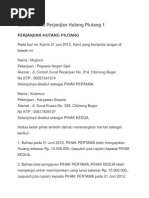 Contoh Surat Perjanjian Hutang Piutang 1