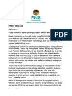 Press Release Swahili - FNB Mbezi Beach Branch