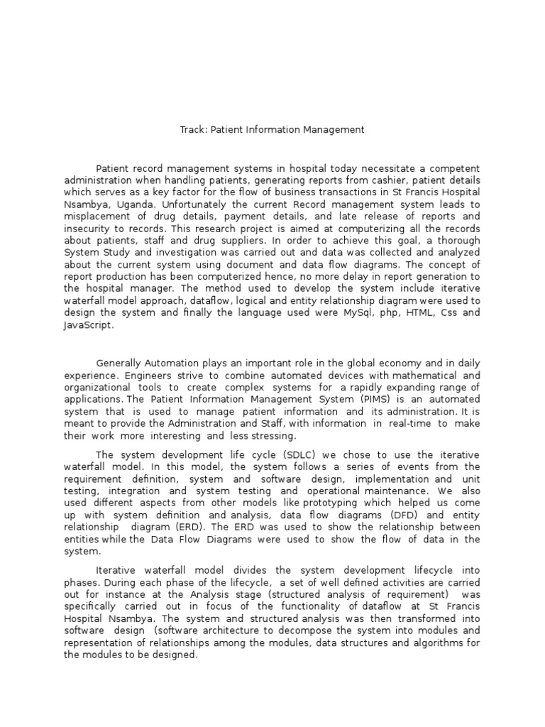 Automated Patient Record System | PDF | Sql | Databases
