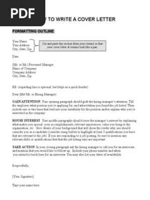 Sample Cover Letter