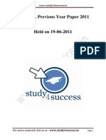 SSC CGL Previous Year Paper 2011: WWW - Study4success - in