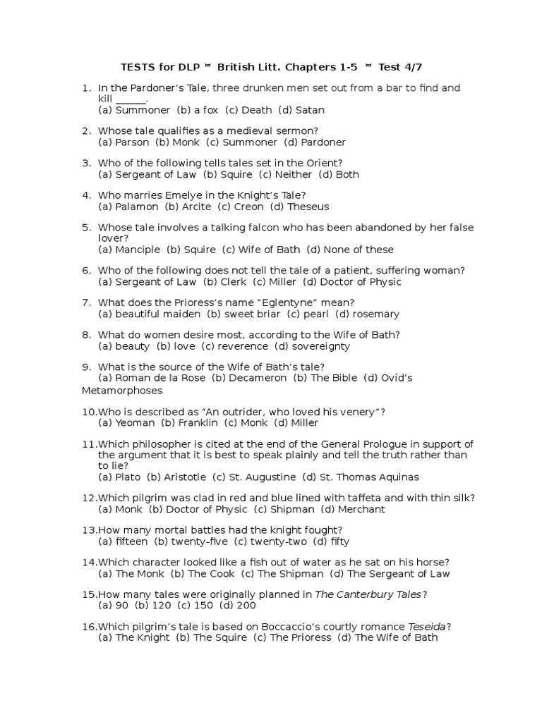 Canterbury tales essay topics picture