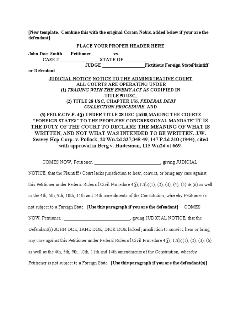 New Template Judicial Notice 2010