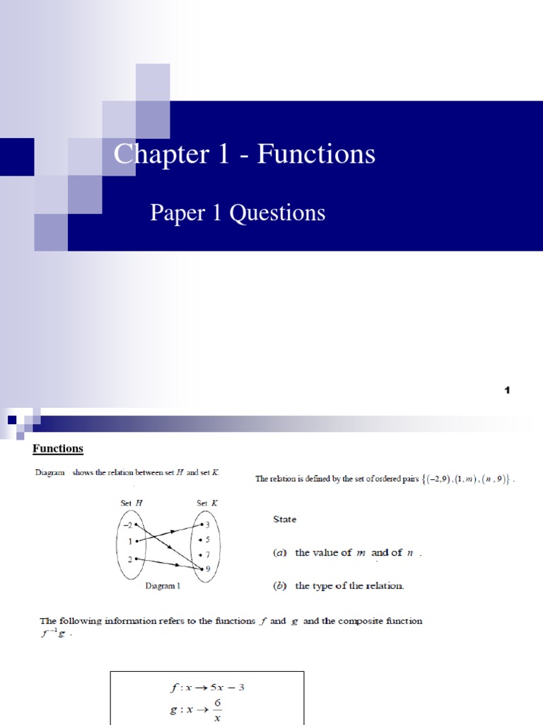 Chapter 1: Functions | SPM FORM 4 ADDITIONAL MATHEMATICS – NTBA