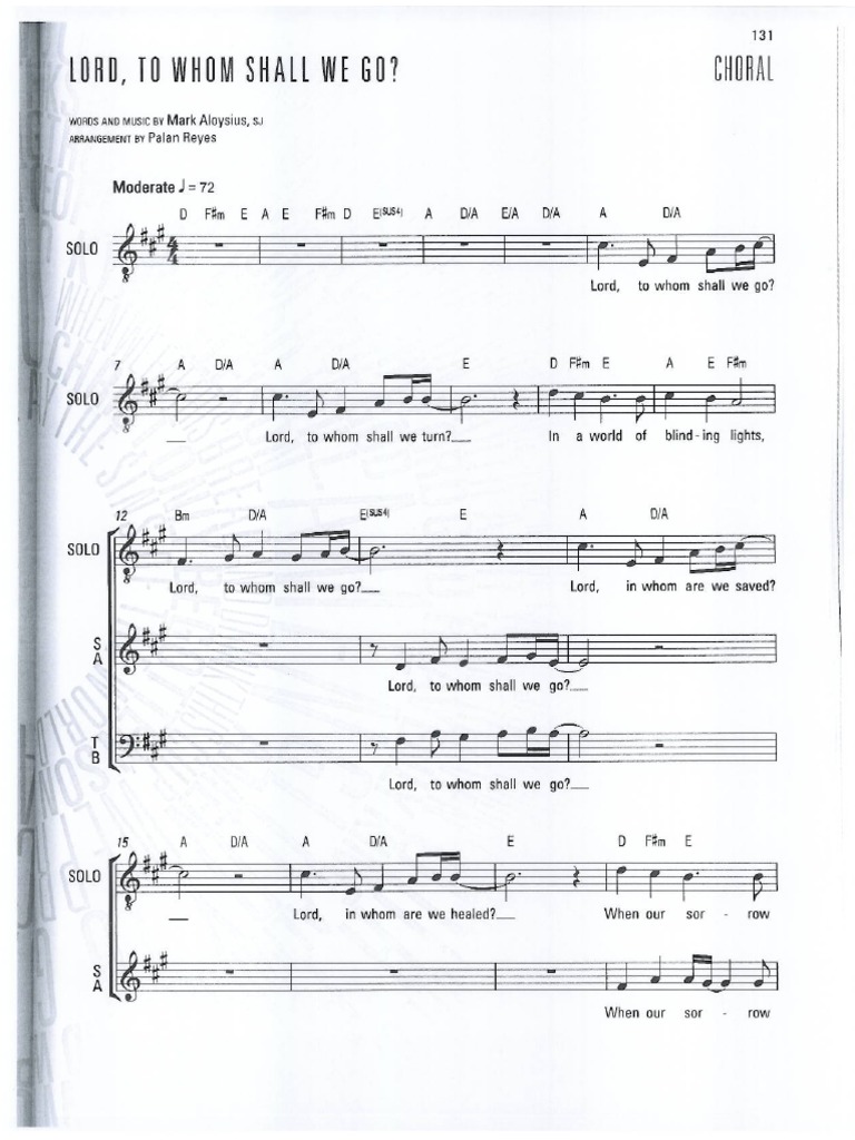 Lord To Whom Shall We Go | PDF