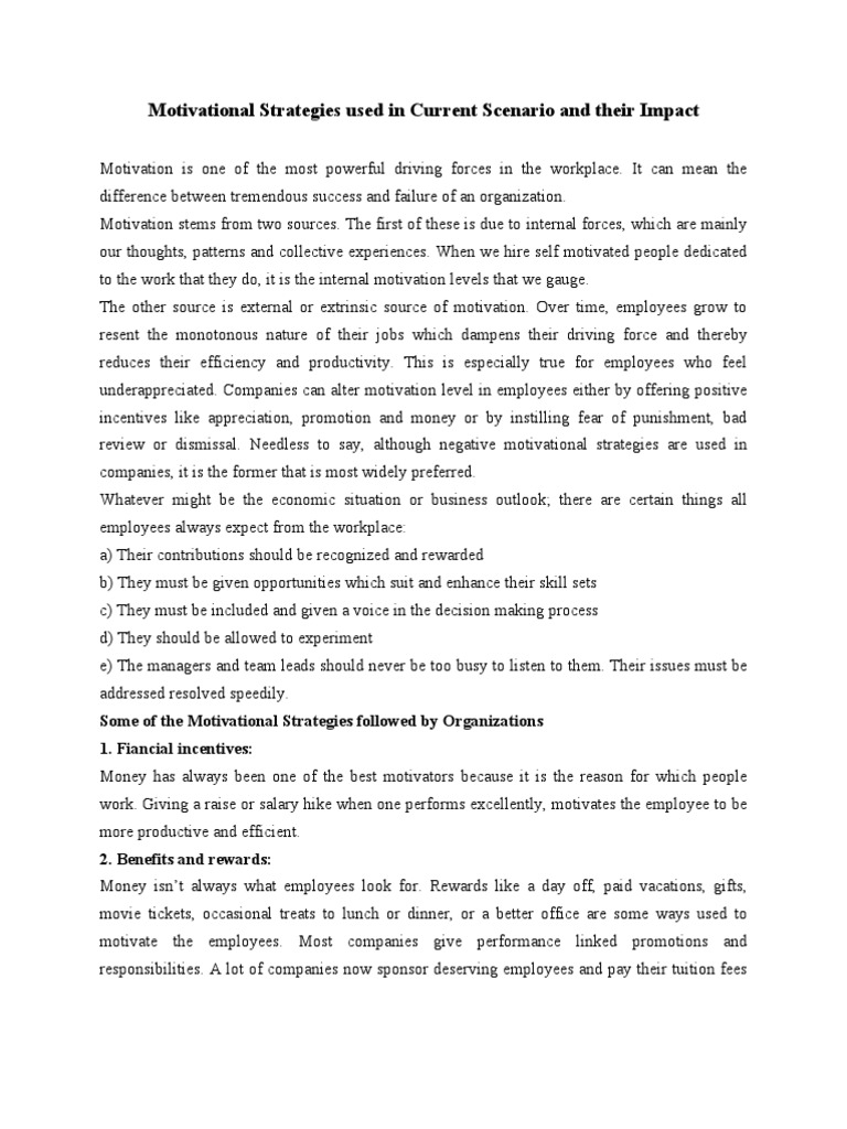Motivational Strategies in Organizations | PDF | Motivation | Motivational