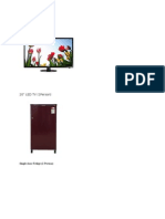 20" LED TV (1person) : Single Door Fridge (1 Person)