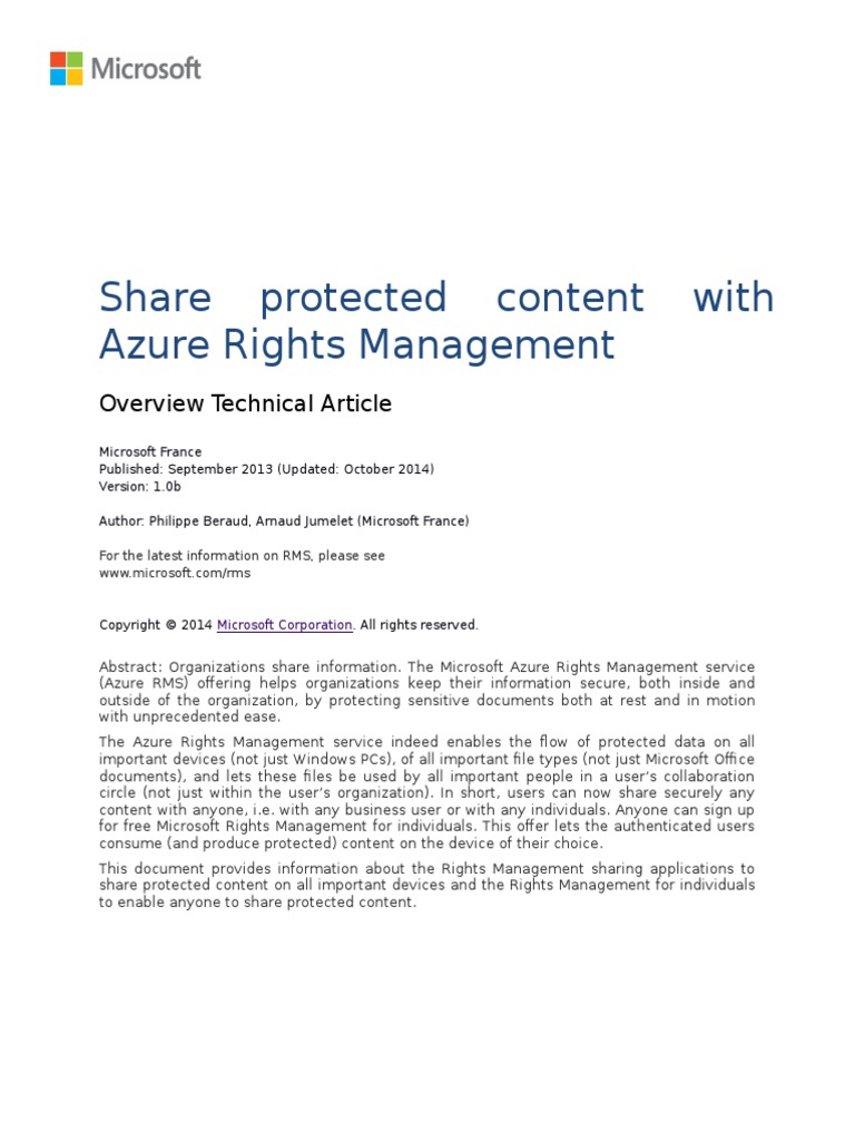 Microsoft Rms Protected Pdf – Azure Rms User Guide – SZHSO