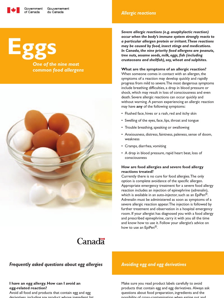 Egg Allergy -Alternate names for Egg ingredients in food ingredient