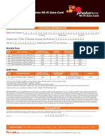 Postpay Tariff Enrollment Form-Photon Wi-Fi Data Card