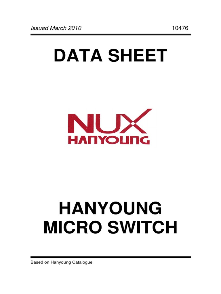 Hanyoung R404B Micro Switch Data Sheet | PDF | Technology & Engineering