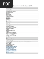 US Electronic System For Travel Authorization