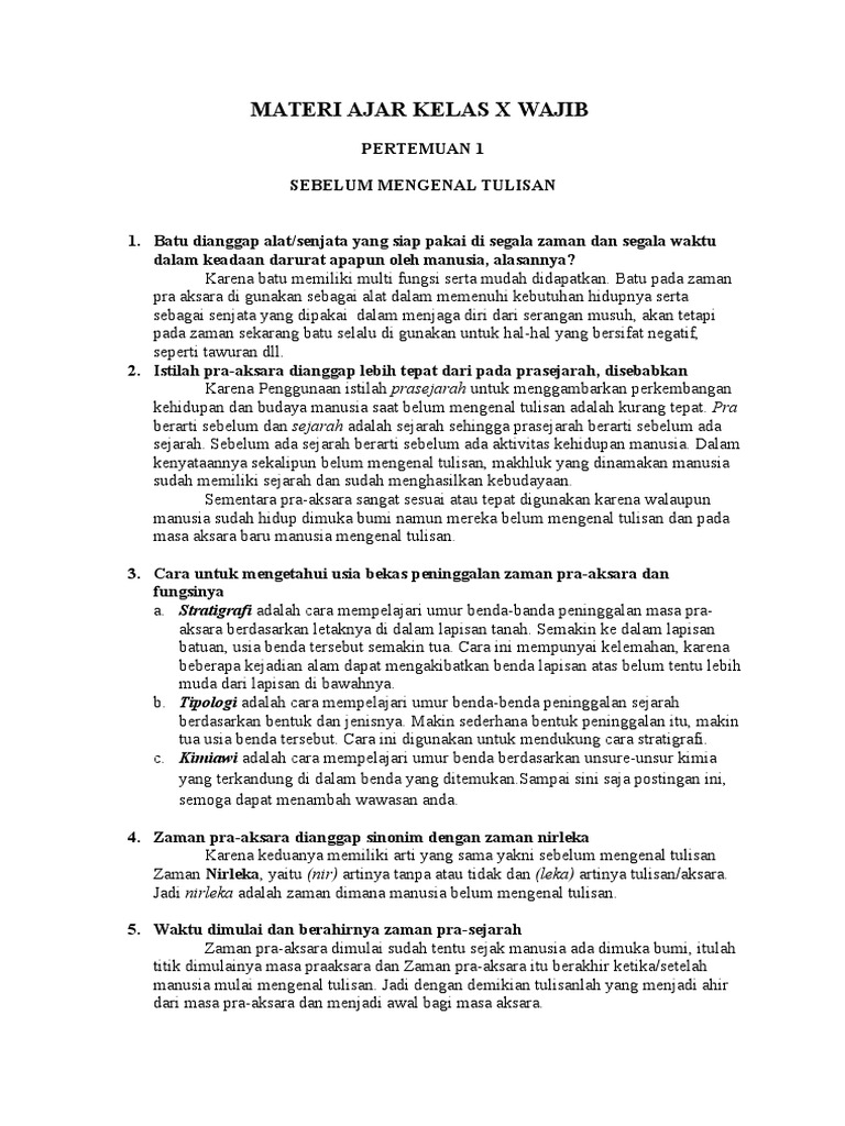 Sebelum Mengenal Tulisan