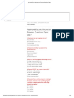 Assistant Electrical Inspector Previous Questions Paper