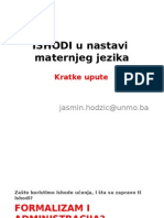 ISHODI U Nastavi Maternjeg Jezika (Kratke Upute)