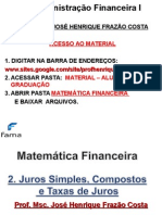 4P-MATEMÁTICA FINANCEIRA - 2.Juros Simples e Compostos e Taxas.2015.2