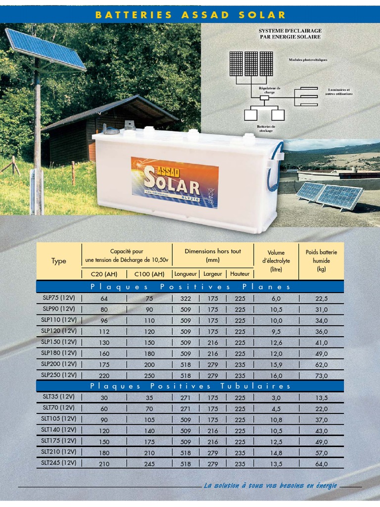 Batteries Assad pour systèmes solaires | PDF | Cellule galvanique ...