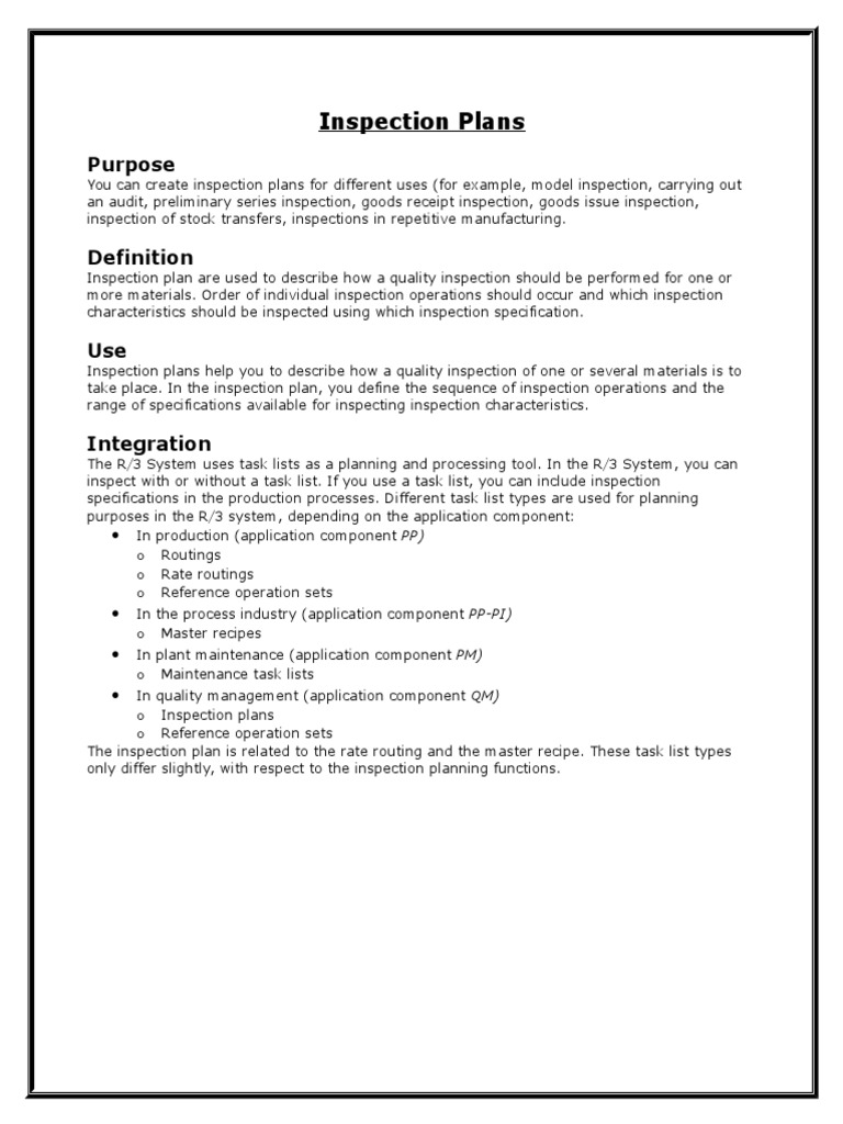 14.inspection Plan | Download Free PDF | Specification (Technical ...