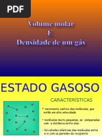 volume molar e densidade de um gás