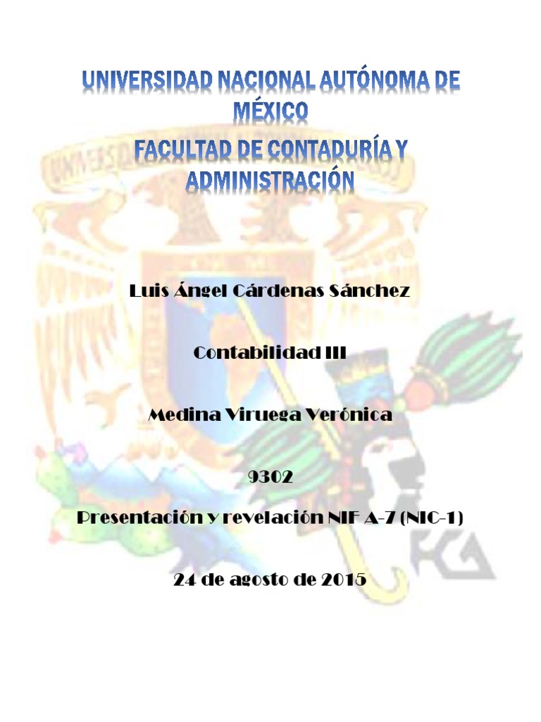 NIF A7 Presentación y Revelación Financial Statement