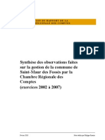 PrÉsentation Du Rapport de La Chambre Régionale