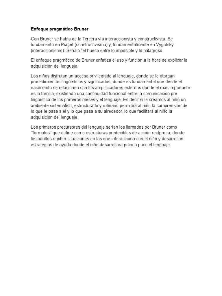 Enfoque Pragmático Bruner