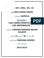 Química escolar: Propiedades físicas de los materiales