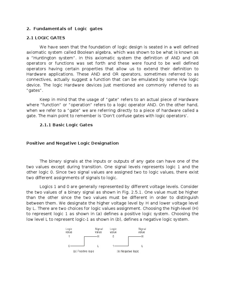 Overview of Basic Logic Gates | PDF