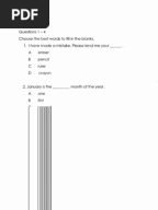 Soalan ENGLISH BI Bahasa Inggeris Tahun 2 Paper 2