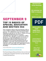 Region 3 Workshop: Top 10 Basics of Special Education and Section 504 