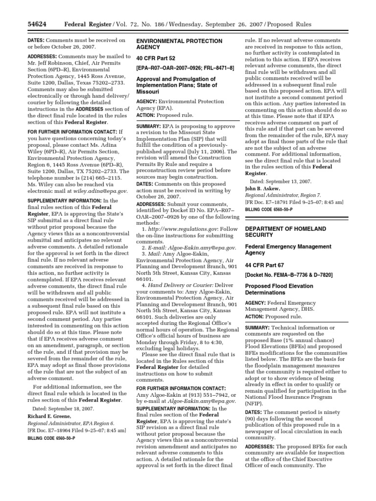 Proposed Rule Air Quality Implementation Plans Approval and